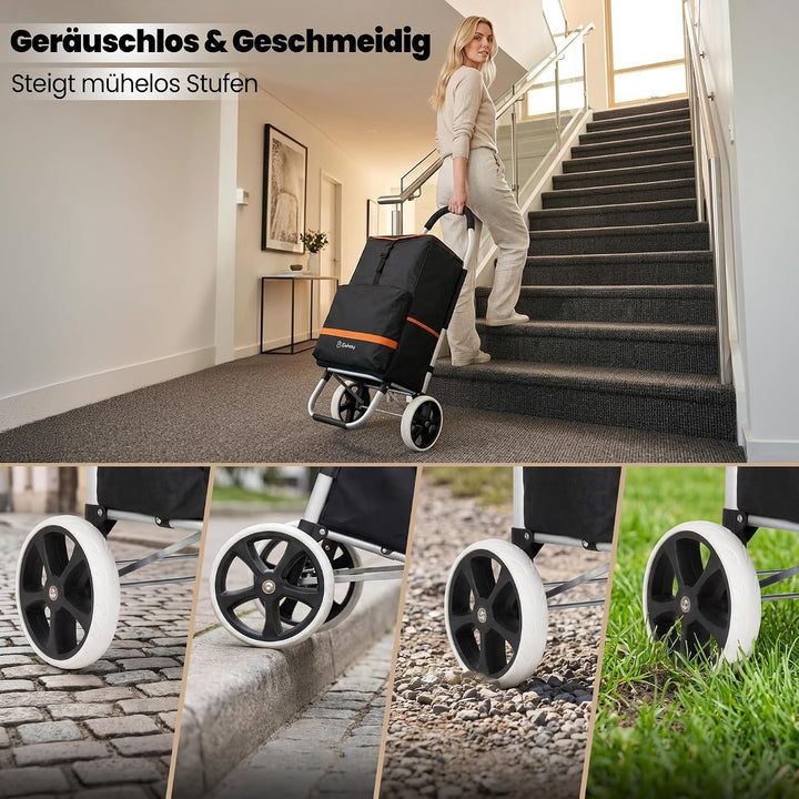 Eskey Einkaufstrolley mit Kühlfach – Robuster Einkaufstrolley klappbar faltbar – Wasserdichter Einka