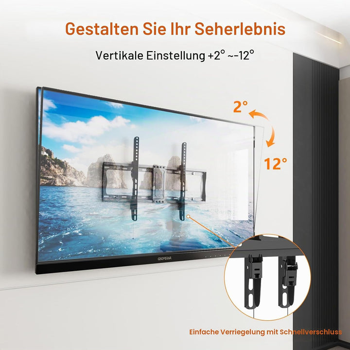GRIFEMA TV Wandhalterung Fernseher für 37-82 Zoll Neigbar Fernseher Halterung, bis zu 60kg, Max. VES