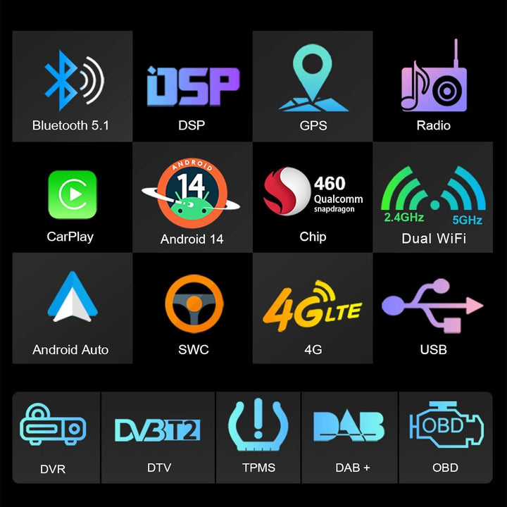 Erisin Snapdragon 8 Kern 4GB+64GB Android 14 Autoradio für Mercedes A/B Klasse W169 W245 Sprinter Vi
