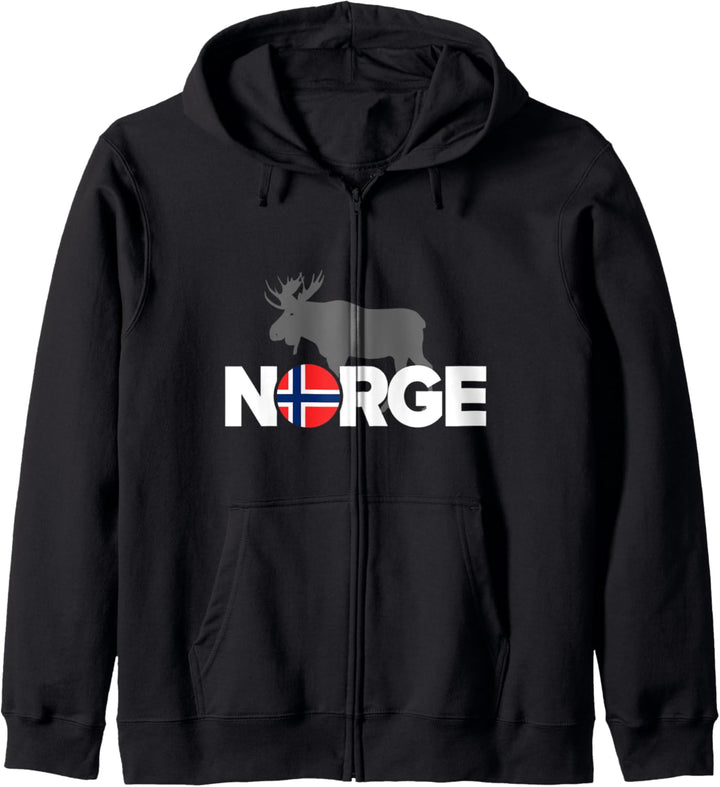 Elch mit Norwegen Flagge für Norge und Skandinavien Urlaub Kapuzenjacke