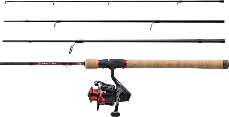 Abu Garcia Diplomat V2 Travel Combo, Rute und Rolle Combo perfekt für Reisen, Spinning, Köderangeln,