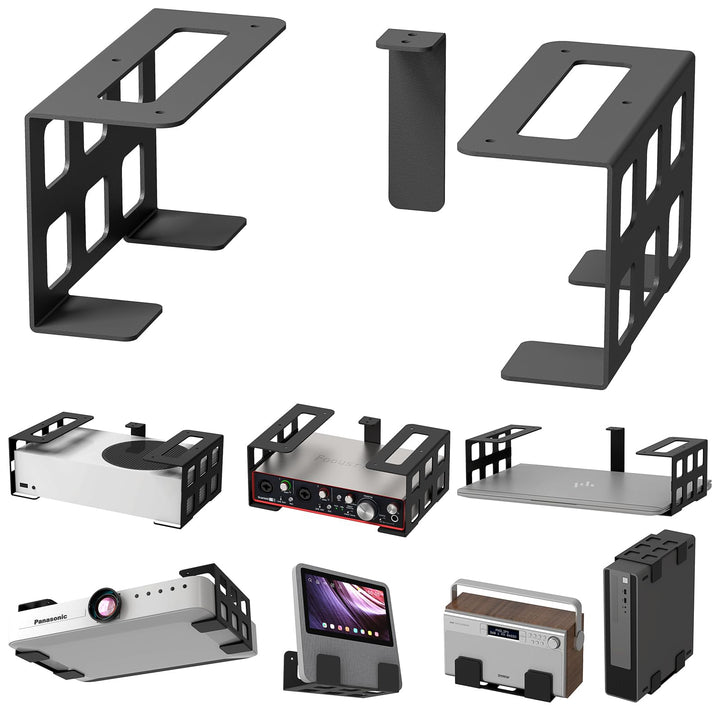 sciuU Universal Untertisch-/ Decken-/ Wandhalterung – für Geräte < 9cm Dicke /10kg – 2mm Edelstahlha