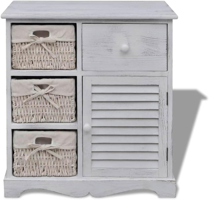 vidaXL Holz Schränkchen Nachtschrank Kommode Schrank Beistellschrank Sideboard 60 x 30 x 63 cm Weiss