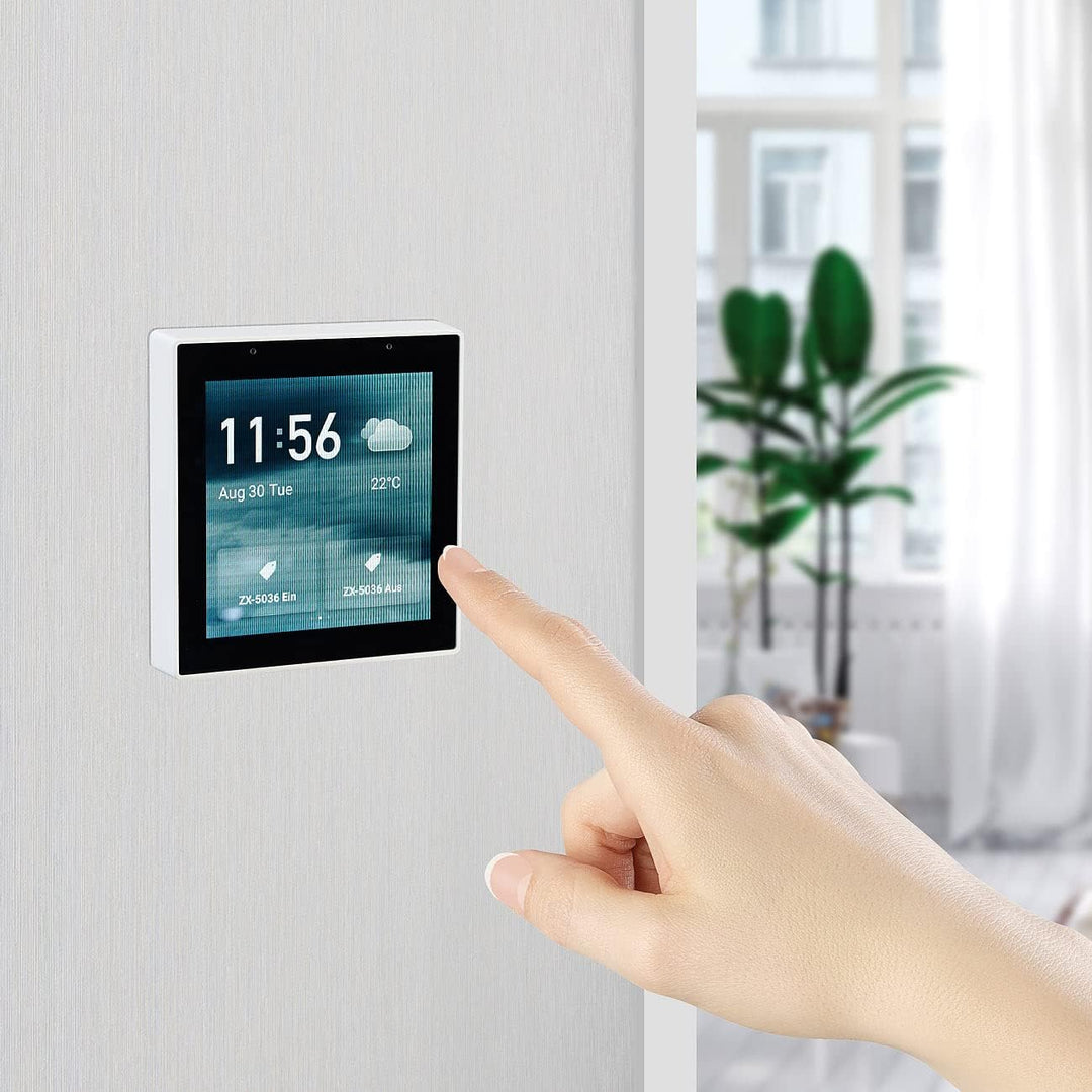 Luminea Home Control Smart Home Zentrale: Einbau-Smarthome-Zentrale, 4"/10,2cm Touchscreen, WLAN, Zi