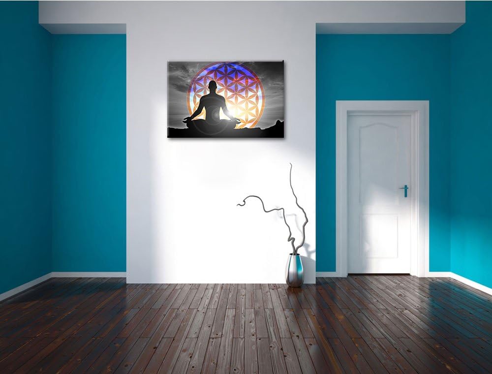 Dark Blume des Lebens schwarz/weiss Format: 100x70auf Leinwand, XXL riesige Bilder fertig gerahmt mi
