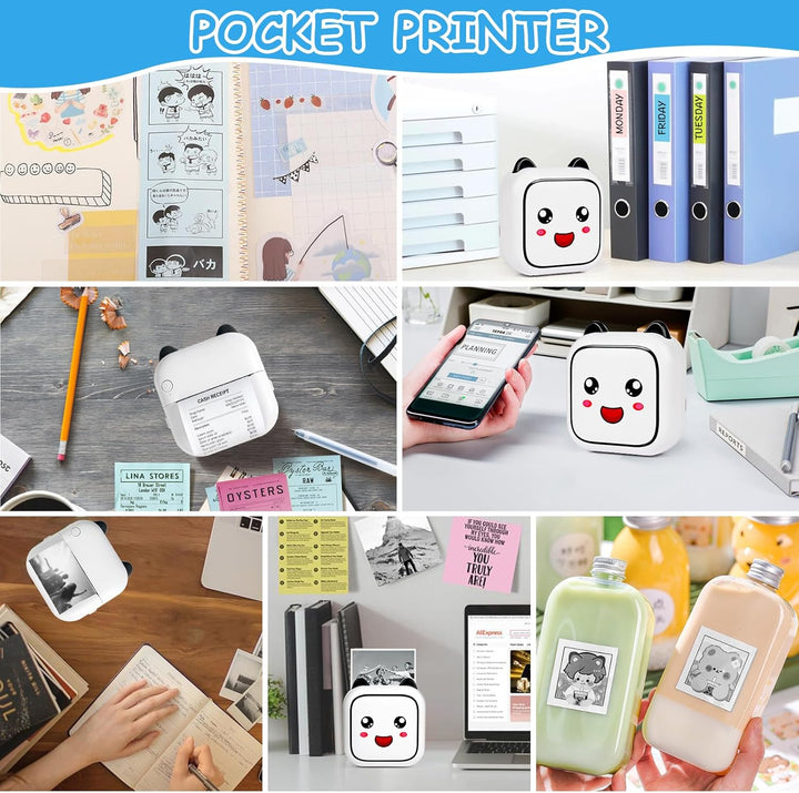 Ambesty Mini Drucker, Mobiler Fotodrucker, Tragbarer Mini Fotodrucker, Wireless Fotodrucker Thermodr