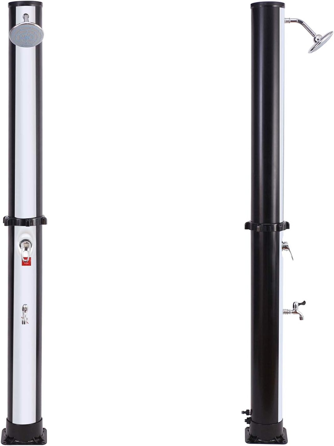 Happy Garden Solar-Aussendusche FIDGI schwarz und Silber 35L.