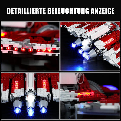 cooldac Led Licht Kit für Lego 75362 Ahsoka Tanos T-6 Jedi Shuttle Set(Nur Beleuchtung, Kein Lego),