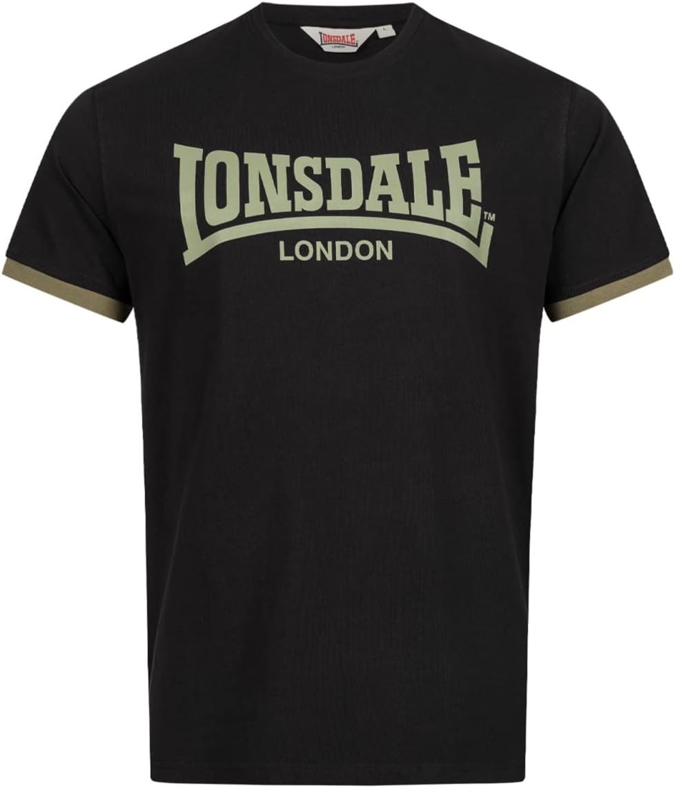 Lonsdale Townhead T-Shirt XL Black/Olive, XL Black/Olive