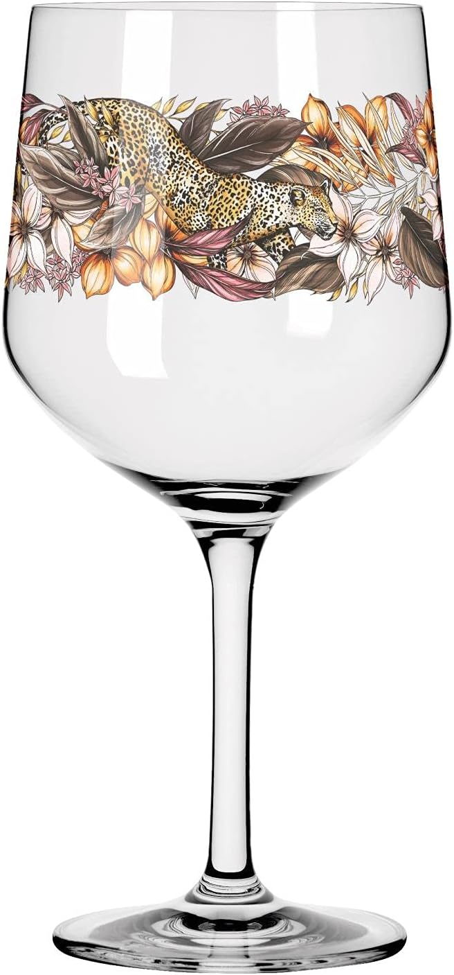 Ritzenhoff 3691002 Gin-Glas 700 ml - Serie Schattenfauna Set Nr. 2 – 2 Stück, Leopard &amp; Eule – Made