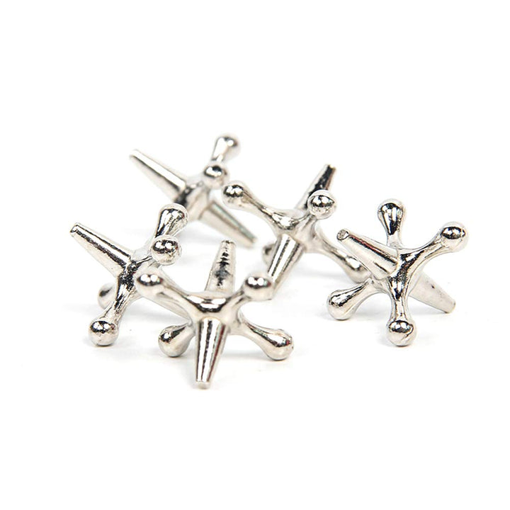 2 Sets Vintage-Metall-Jack-Ballspiele, Traditionelles Retro-Metall-Ballspielset, Klassisches Jack-Sp