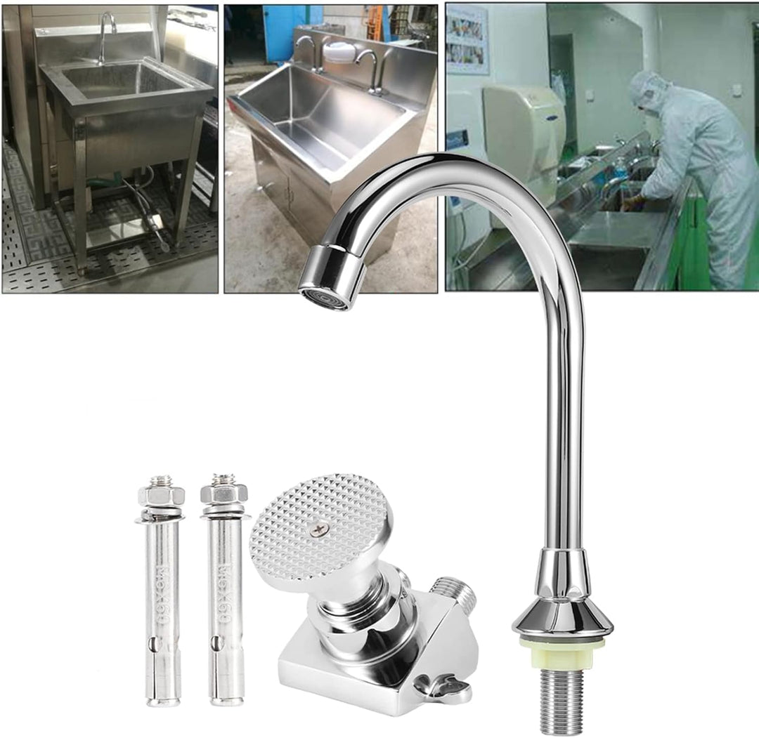 Bar Waschbecken Wasserhahn, Kupfer Boden montiert Fusspedal Becken Wasserhahn Waschbecken Wasserhahn