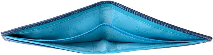 DUDU Herrenbrieftasche RFID aus echtem Leder mit 8 Kartensteckfächern und Geldscheinfach Blau, Blau