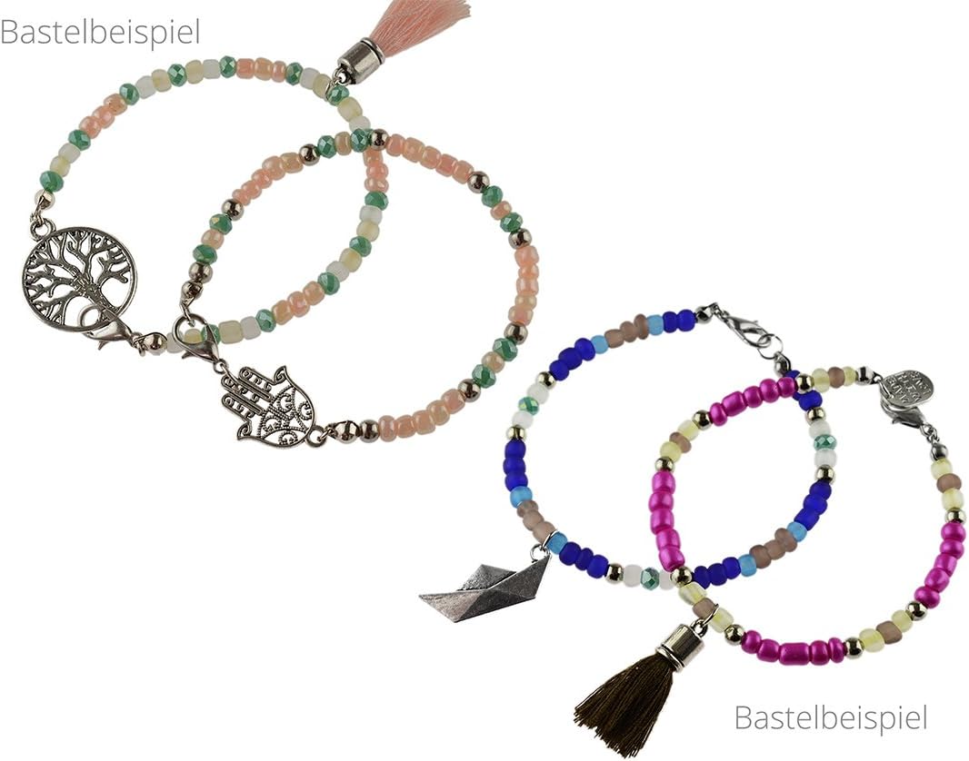 Perlen Armband Set zum DIY Schmuck Machen von Vintageparts, über 1000 Teile mit Zangen