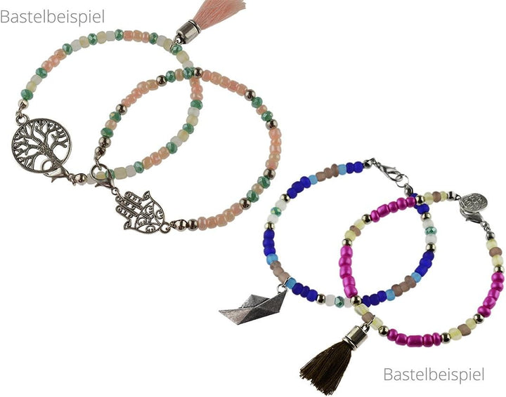 Perlen Armband Set zum DIY Schmuck Machen von Vintageparts, über 1000 Teile mit Zangen