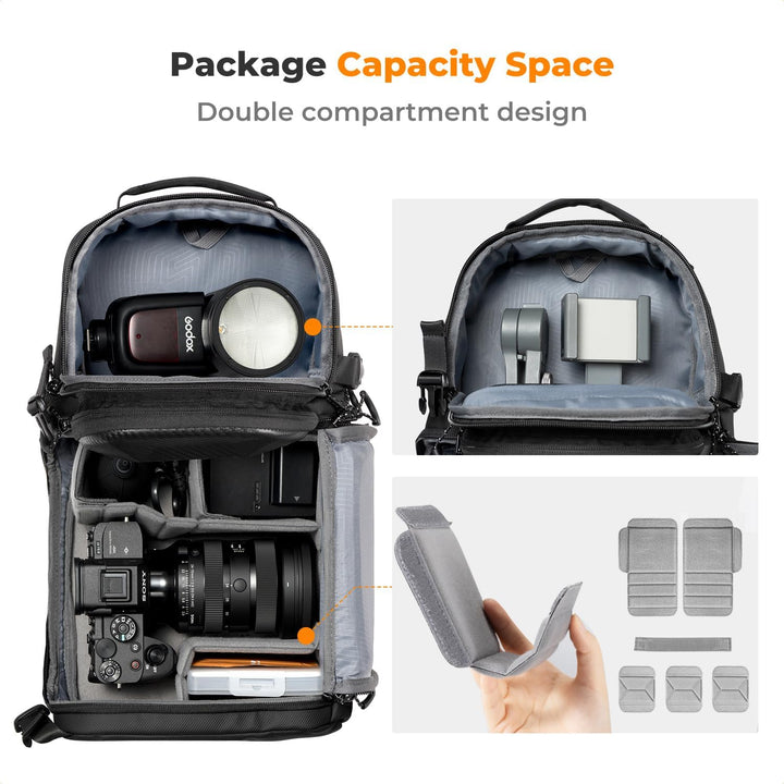 K&amp;F CONCEPT Kamera-Umhängetasche, Wasserdichte Kameratasche, Fotografie tägliche Reise Camera Bag,Ta