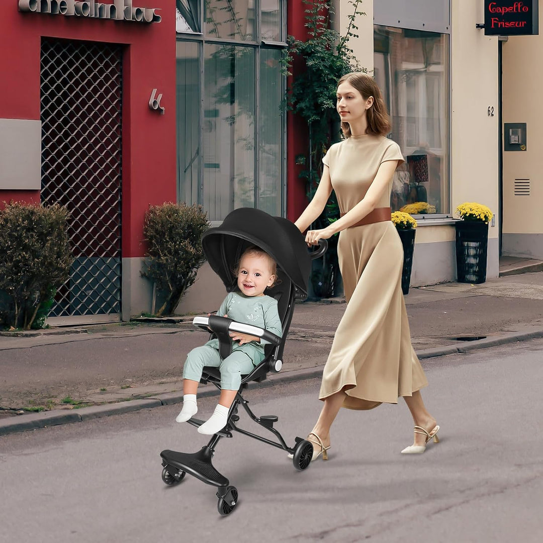 Kinderwagen für Babys, Kinderwagen mit Sonnenschirm, Fussstütze, neigbare Rückenlehne, 0 – 2 Jahre,