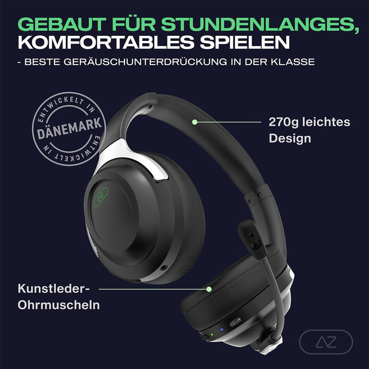 AceZone A-Spire - ANC-Gaming-Headset, Aktive Geräuschunterdrückung, Mikrofon mit Geräuschunterdrücku
