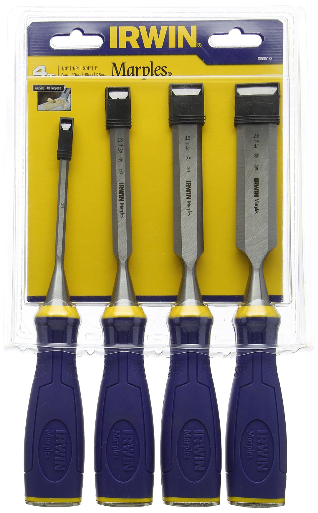 Irwin 10505173 M500 Bevel Edge-Meissel mit Schlagkappe Set (4-teilig)