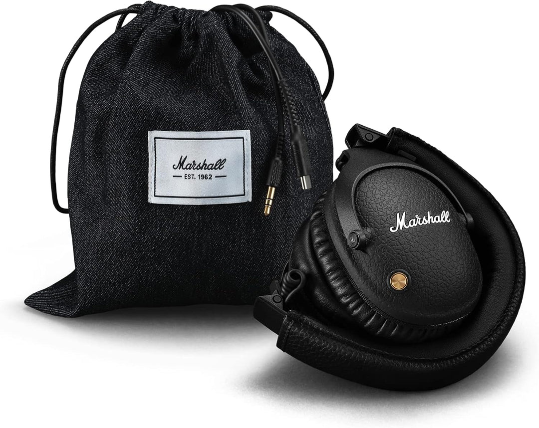 Marshall Monitor II Bluetooth Kopfhörer mit Active Noise Cancelling, 30 Stunden Spielzeit – Schwarz