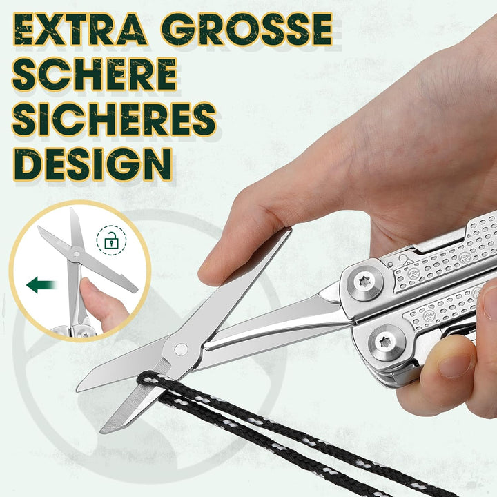 Multitool Werkzeug, Geschenke für Männer, Aufgerüstetes Multi Tool Edelstahl Faltbares mit Damastmes