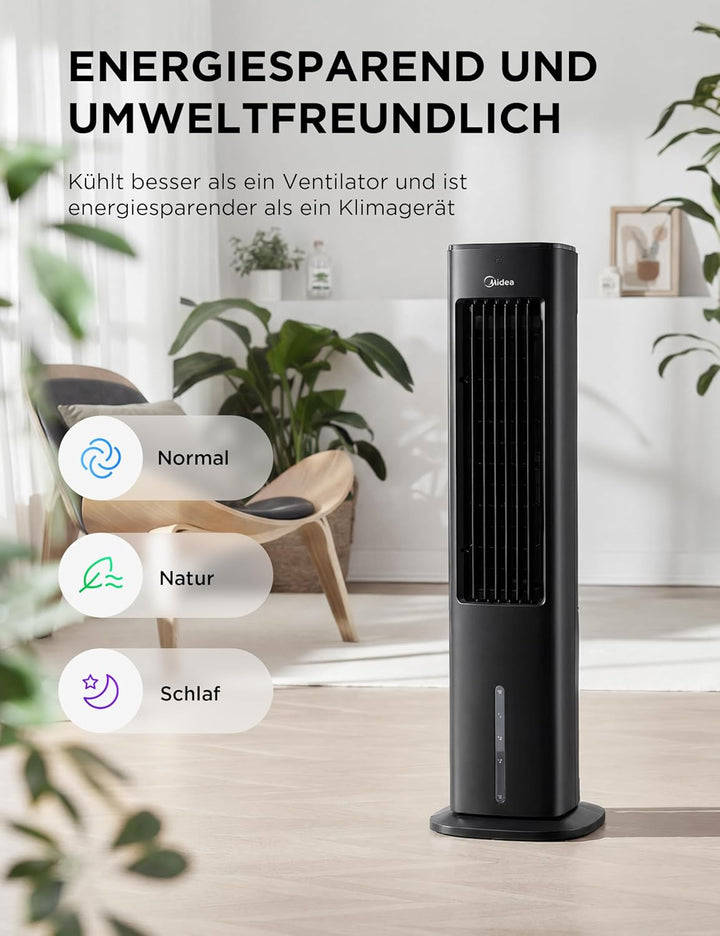 Midea Silent Air Cooler Pro 4-in-1 Mobile Klimaanlage Leiser:Luftkühler,Turmgebläse,Luftbefeuchter u
