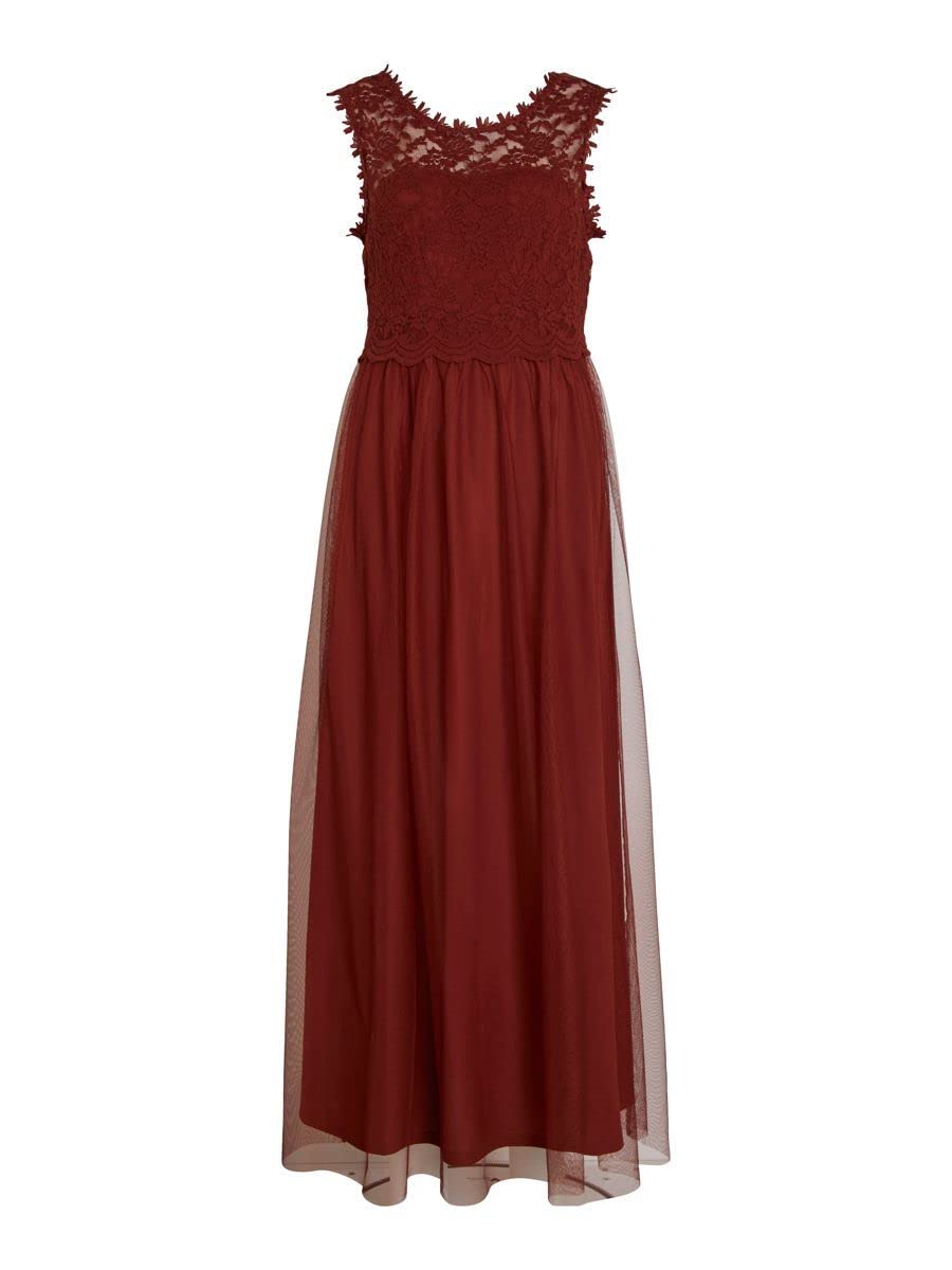 Vila NOS Women's Vilynnea Maxi Dress-Noos Party 34 Fired Brick, 34 Fired Brick