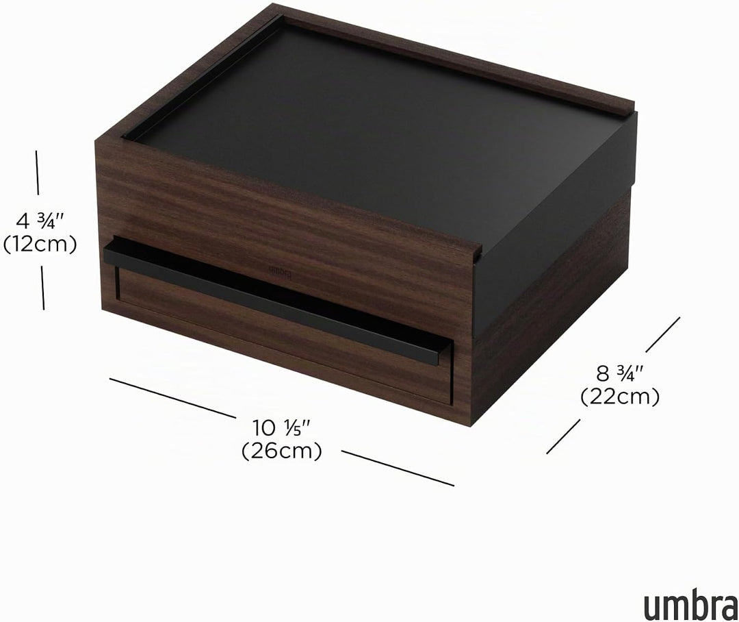 Umbra Stowit Design Schmuckkasten – moderne Schmuck Box mit Geheimfächern für Ringe, Armbänder, Uhre