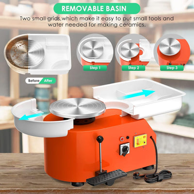 Kotsy Töpferscheibe Maschine 350W,Elektrische Töpferscheibe 25CM Plattenteller,Keramik Clay Maschine