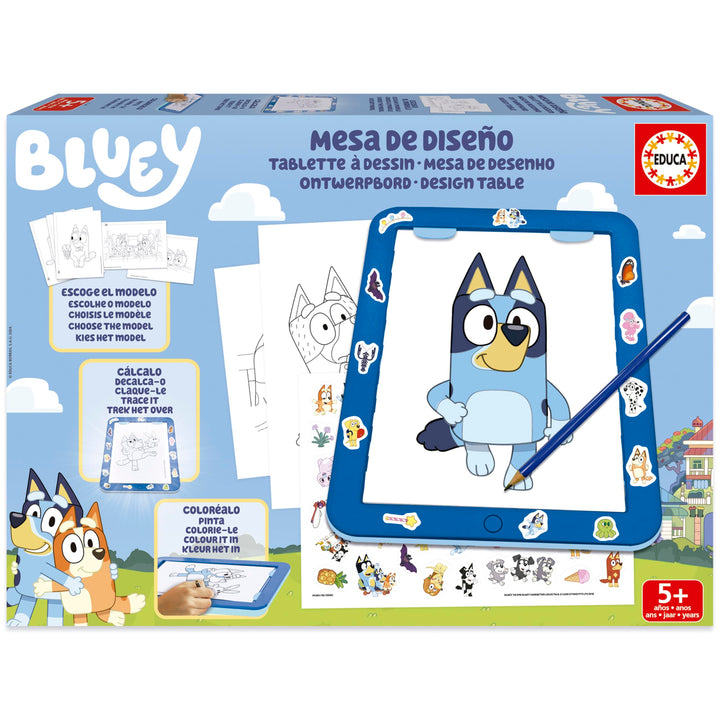 Educa - Bluey Design Tisch. Gestalten, malen & dekorieren Sie mit dem neuen leuchtenden Zeichentable