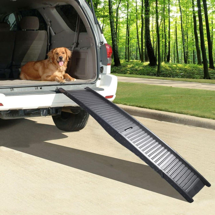 BURI Hunderampe Auto klappbar bis 50kg 152x40cm leichte Einstiegshilfe grosse Rampe Auto Hunde Trepp