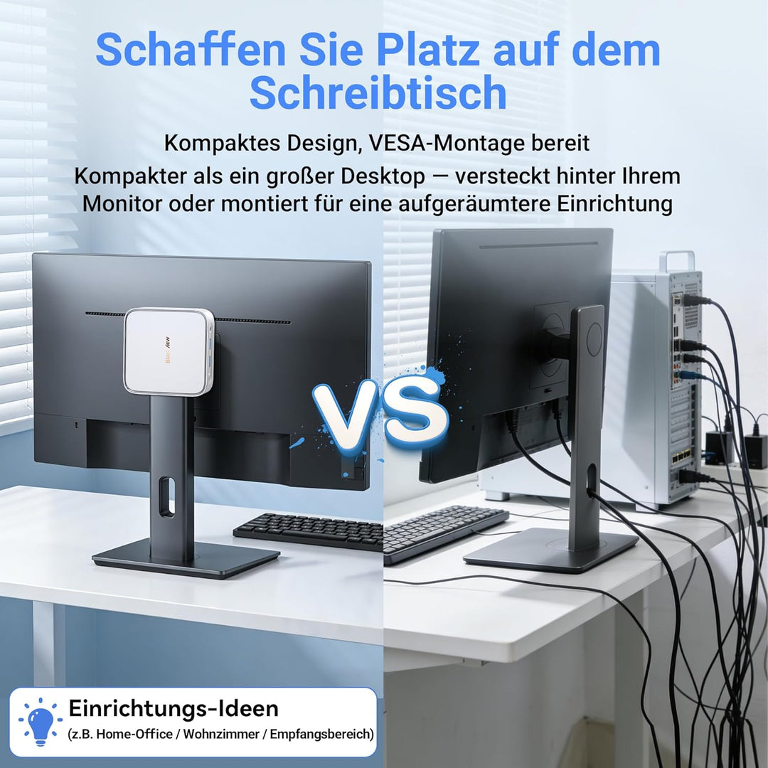 Blackview MP50 Mini PC mit Tastatur und Maus, Leistungsstarker Business Computing, Ultra 4K Grafik,