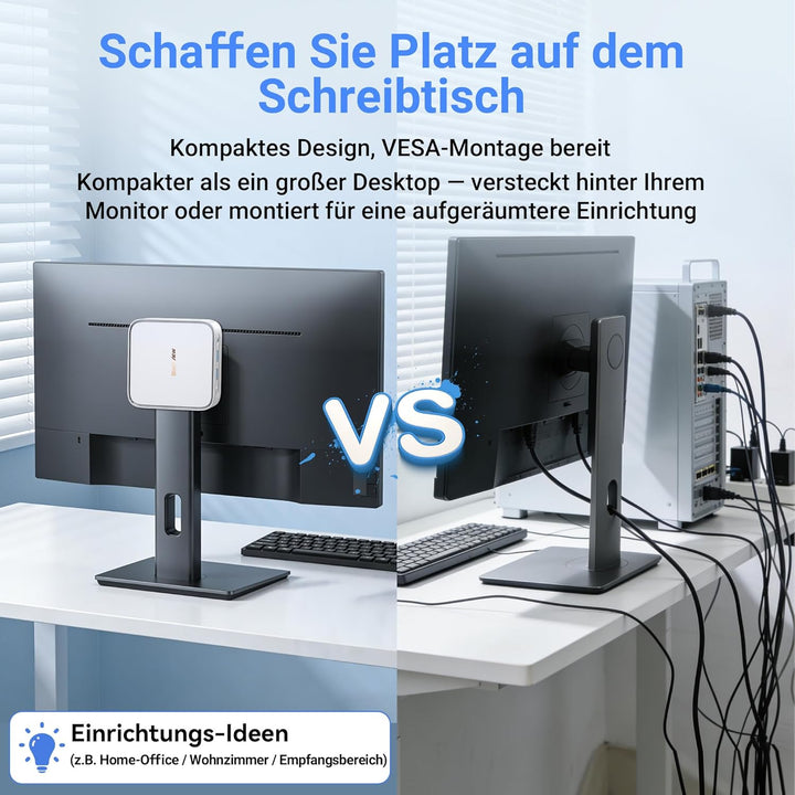 Blackview MP50 Mini PC mit Tastatur und Maus, Leistungsstarker Business Computing, Ultra 4K Grafik,