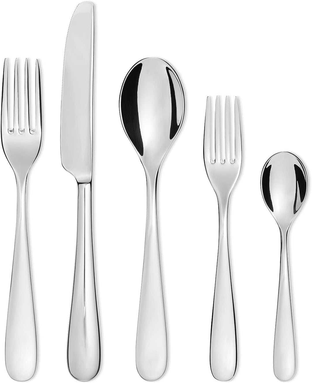 Alessi 5180/2 "Nuovo Milano Tafelgabeln glänzend und poliert aus Edelstahl, 6 Stück