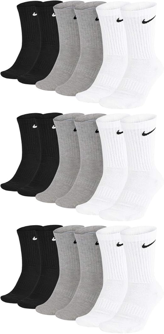Nike Herren Everyday Cushioned Crew Crew-trainingssocken (6 Paar) 34-38 -010 Black, 34-38 -010 Black