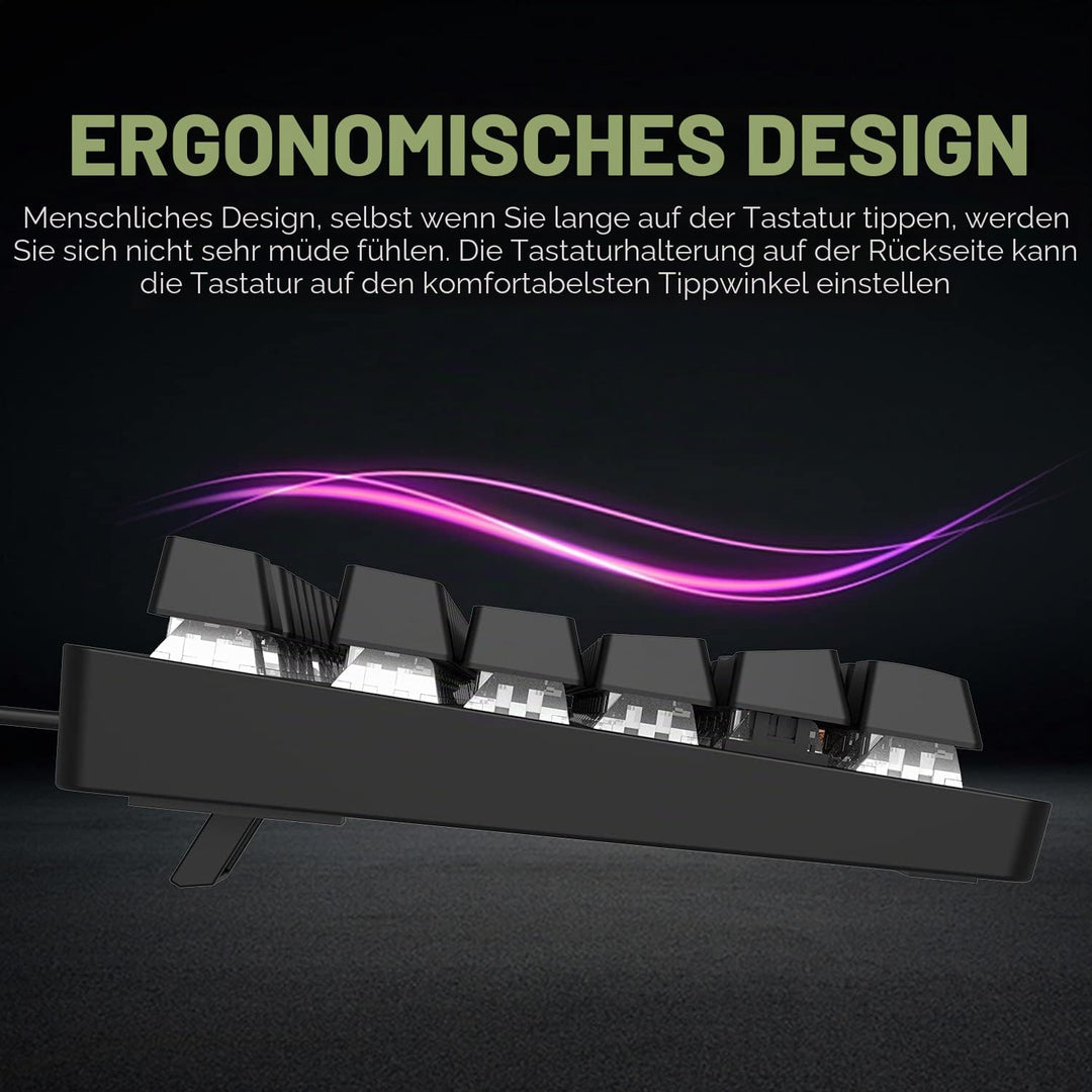 Kabelgebundenes mechanisches TKL-Gaming-Tastatur- und -Maus-Set mit 87 Tasten 3-in-1, mehrere RGB-LE