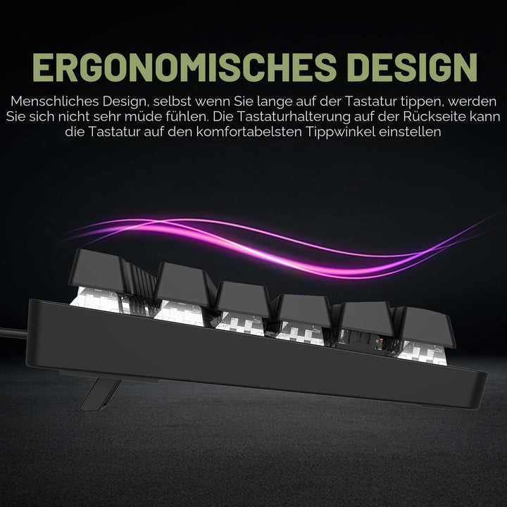 Kabelgebundenes mechanisches TKL-Gaming-Tastatur- und -Maus-Set mit 87 Tasten 3-in-1, mehrere RGB-LE