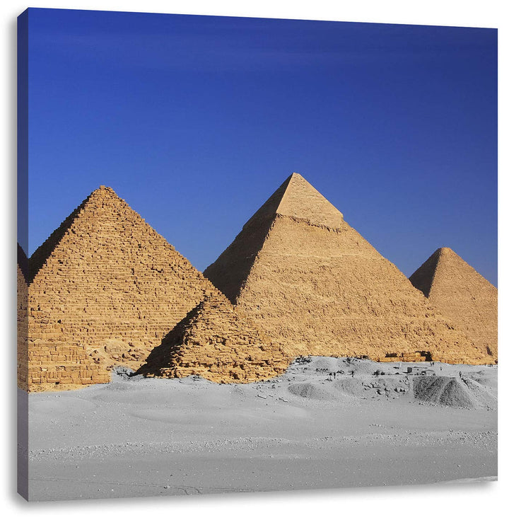 Pixxprint schöne Pyramiden von Gizeh als Leinwandbild/Grösse: 70x70 cm/Wandbild/Kunstdruck/fertig be