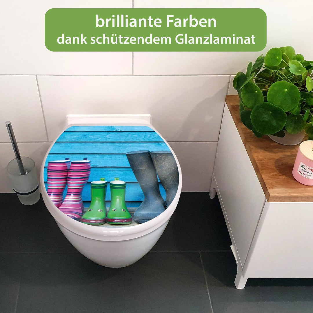 banjado Toilettendeckel mit Absenkautomatik 44,5x37cm - Soft Close Toilettensitz - WC Sitz mit Absen