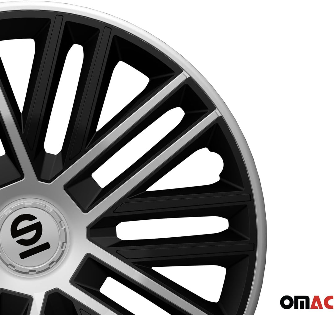 Sparco Radzierblenden Bergamo - 16-Zoll - Schwarz/Silber - Satz mit 4 Stück