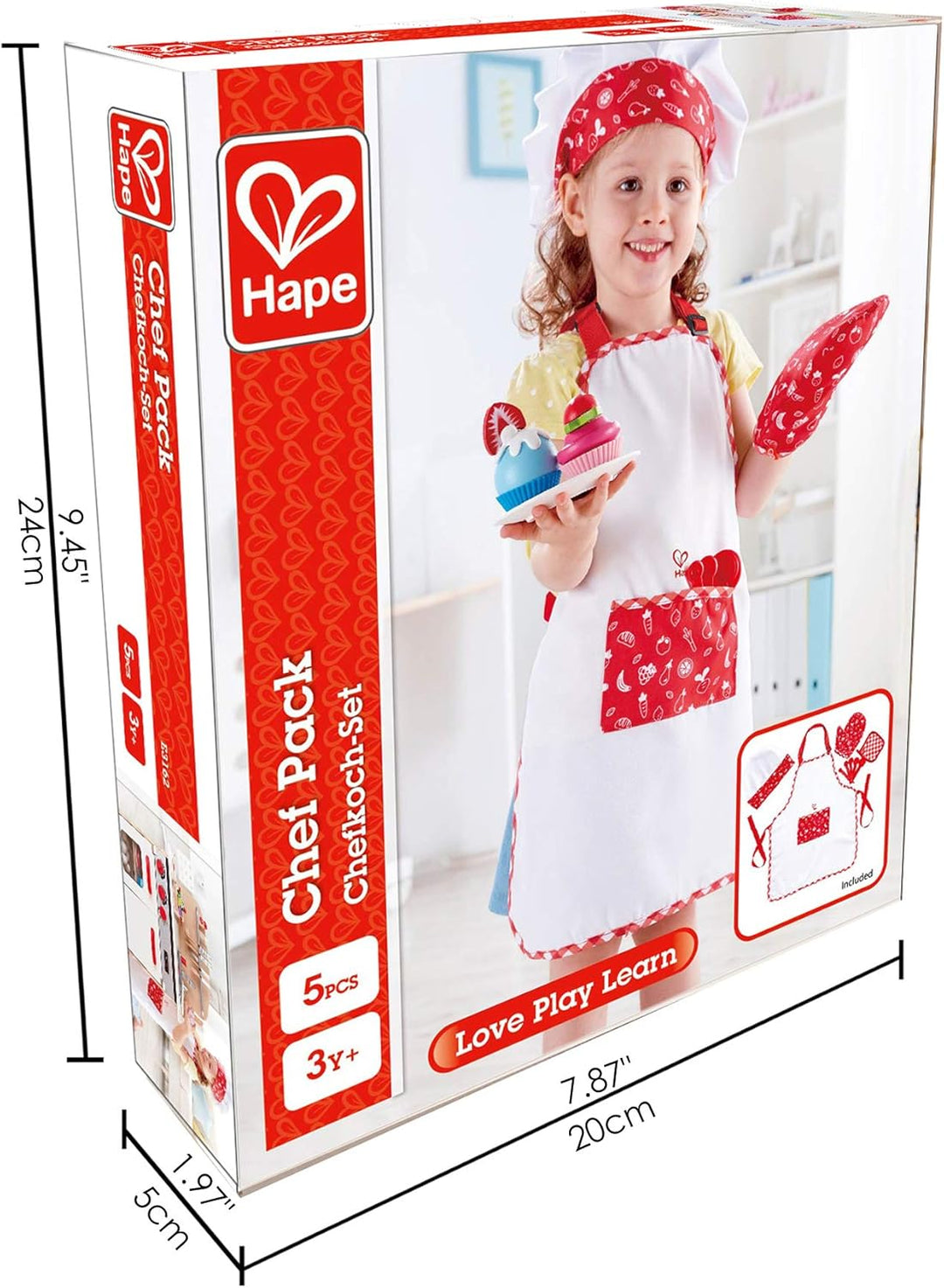 Hape E3162 - Chefkoch-Set, Küchenspielzeug, bunt Chefkoch-Set Single, Chefkoch-Set Single
