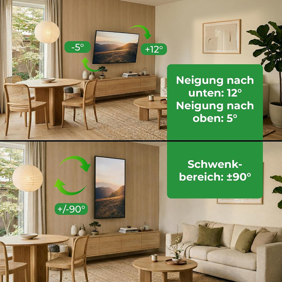 TiTon 100 cm TV-Wandhalterung mit langem Gelenkarm 50 Zoll Biz 75 Zoll – voll beweglich dreh-, Schwe