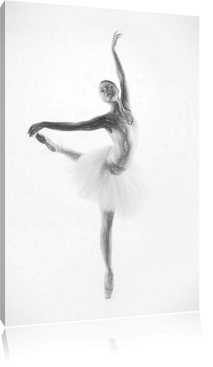 Pixxprint Ästhetische Ballerina als Leinwandbild/Grösse: 100x70 cm/Wandbild/Kunstdruck/fertig bespan