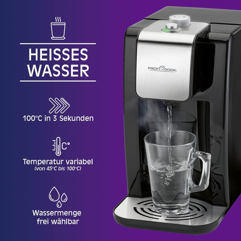 ProfiCook® Wasserspender | Highspeed Wasserkocher 100°C in ca. 3 Sekunden | 2,2 Liter Fassungsvermög