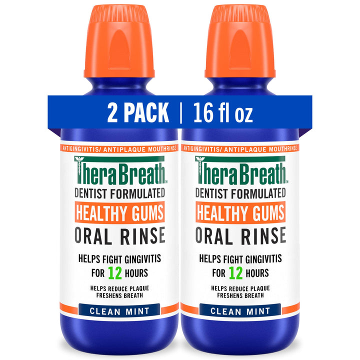 TheraBreath 24 Hour Healthy Gums Periodontist Formulated Oral Rinse, 16 Ounce (Pack of 2)