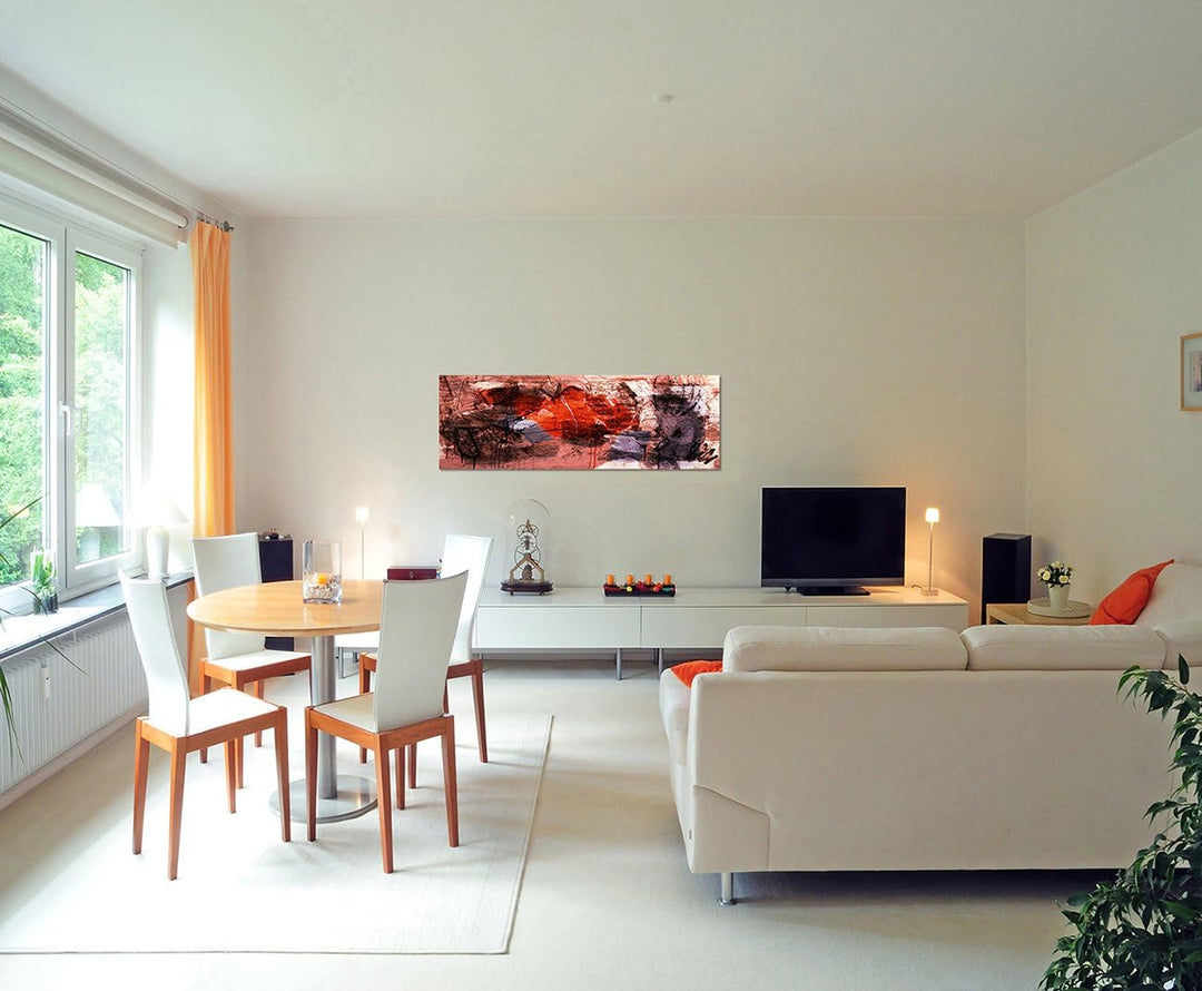 Paul Sinus Art Panoramabild auf Leinwand und Keilrahmen 150x50cm Gemälde abstrakt Kunstwerk