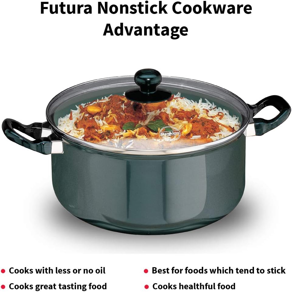 Hawkins Futura Non-Stick Stewpot with Glass Lid, 5 Litres