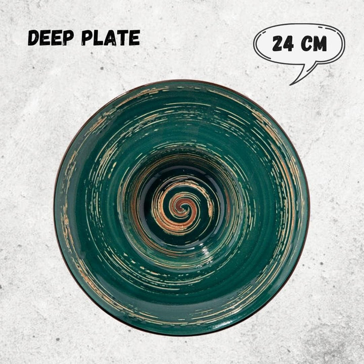 Wilmax | SPIRAL tiefe Teller - 2 Stück | Elegant | Modern | Langlebig | Sicher | Glasiertes Porzella