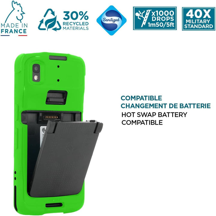 Mobilis Schutzhülle für Zebra TC22 TC27 mit Anti-Sturz-Handschlaufe & Stifthalter, Etui in Militärqu