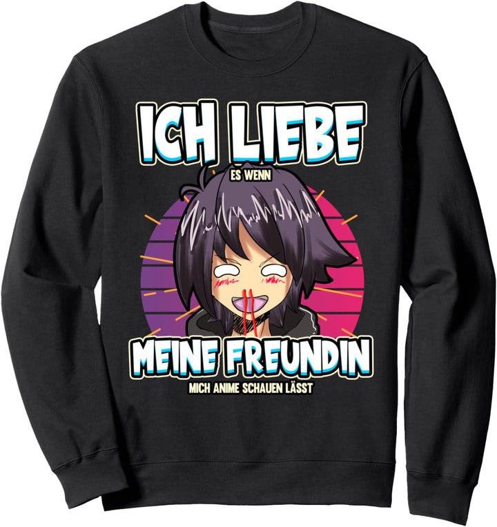 Ich liebe mein Freundin Anime Baka Otaku Manga Valentinstag Sweatshirt